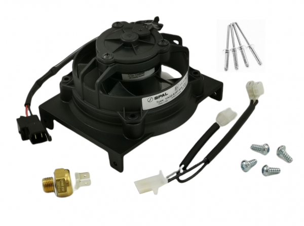 Fan Set with bracket and thermostat, SPAL (Beta 2024 RR 2-stroke )